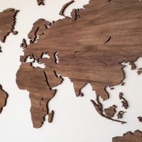 WALNUT, oiledwooden world map 