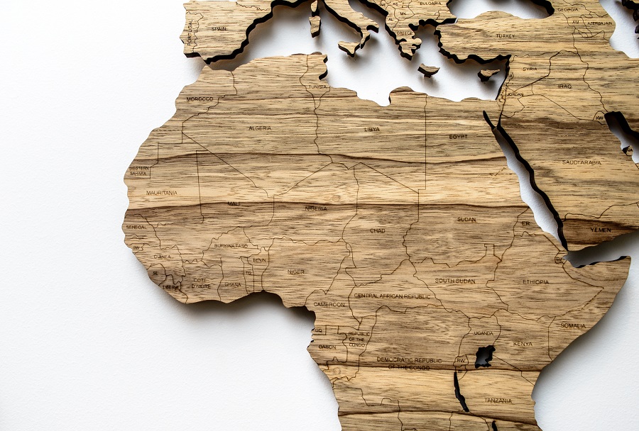 Medinis pasaulio žemėlapis su valstybėmis ant sienos Limba, Map it Studio