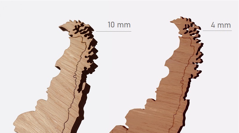 Wandlandkarten aus Holz für eine Wanddekoration